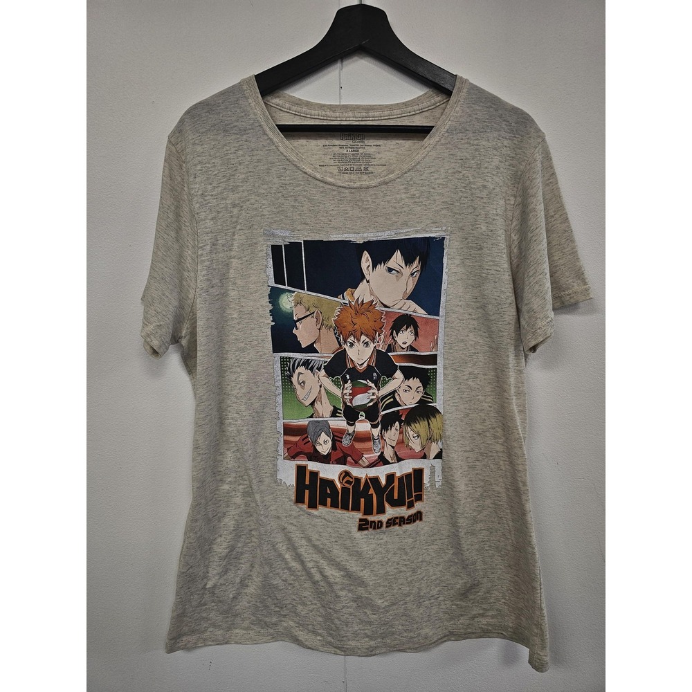 Haikyuu!! Shirt Womens‎ XL Gray Crunchyroll 2nd Season Anime Graphic Tee T-Shirt